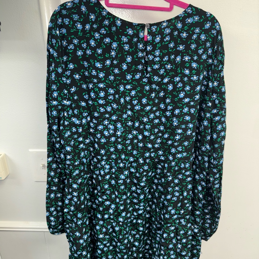 Floral Kids Dress - Black and Blue